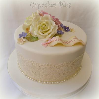 80th Birthday cake - Cake by Janice Baybutt