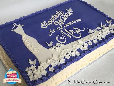 Wedding Shower Sheet Cake and Cupcakes - Cake by NicholesCustomCakes