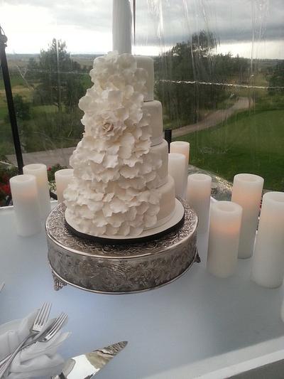 Rose Petal Wedding Cake - Cake by Kassie Smith
