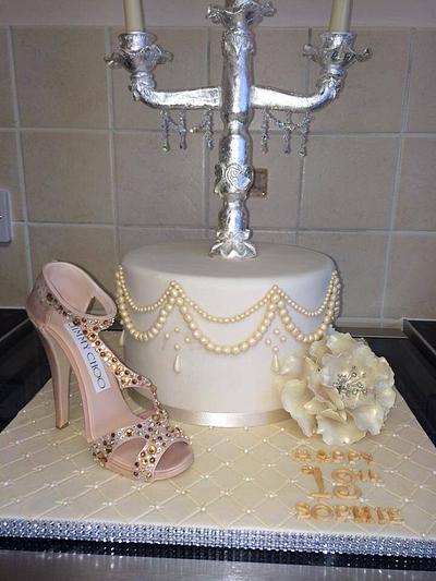 Glam 18th jimmy choo cake - Cake by Rock and Roses cake co. 