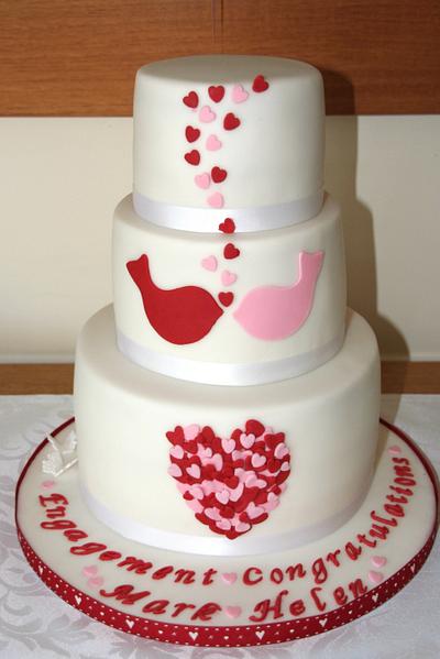 Lovebirds Engagement Cake - Cake by Roberta