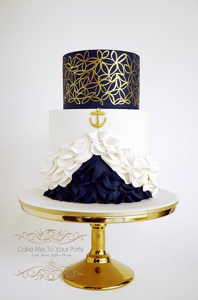 Nautical Engagement/Wedding Cake - Cake by Leah Jeffery- Cake Me To Your Party