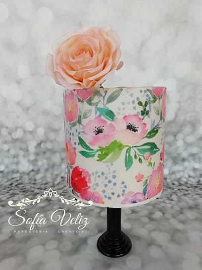  Roses y Rice paper - Cake by Sofia veliz