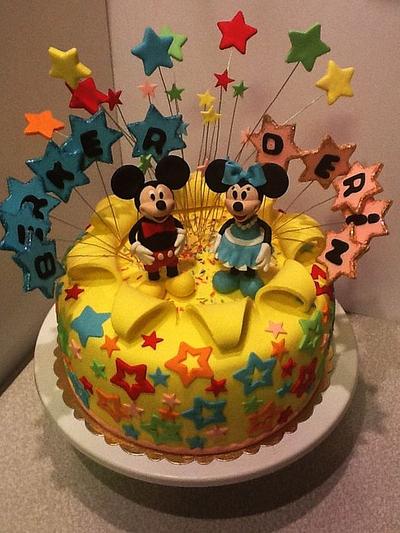 Birthday cake for twins with Mickey and Minnie mouse - Cake by Sveta