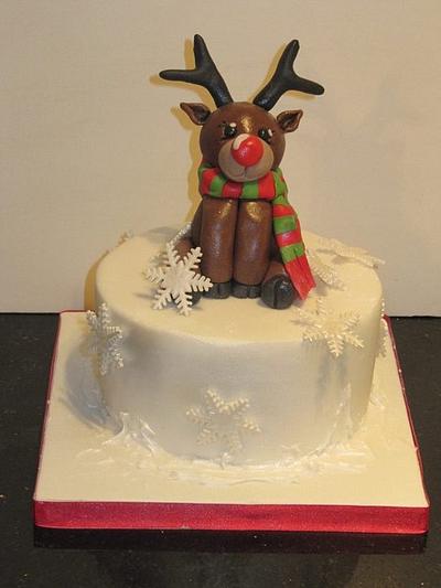 Rudolph the red nosed reindeer  - Cake by d and k creative cakes