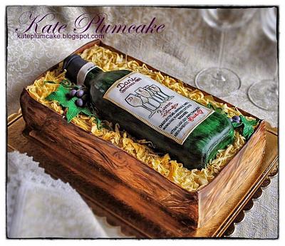 Wine bottle in box - Cake by Kate Plumcake