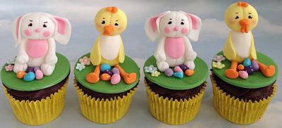 Bunnies and Chicks - Cake by Cupcake-Heaven