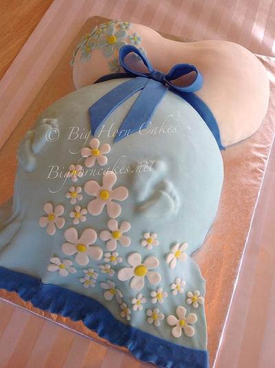 Pregnant belly with flowers - Cake by Carrix2