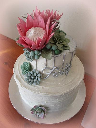 Protea Birthday Cake - Cake by gailb