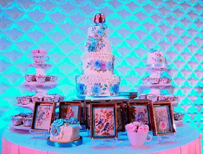Vintage Blue Wedding Table - Cake by Mucchio di Bella