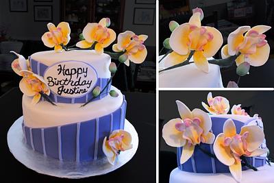 Orchid Birthday Cake - Cake by Jamie Cupcakes