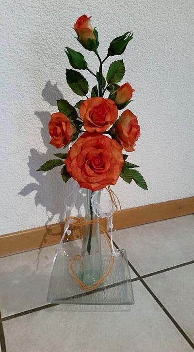 Tangerine Roses Bouquet - Cake by Weys Cakes