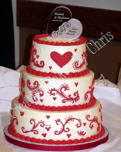 Hand Piped Wedding Cake - Cake by Creative Cakes by Chris