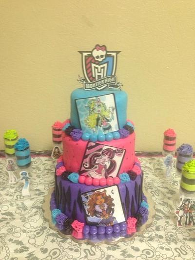 Monster high cake, push up cake, cake pops  - Cake by Ashleylavonda
