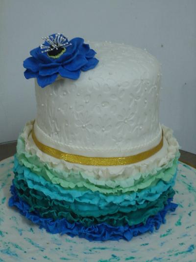 ruffled wedding cake. - Cake by MySignatureCakes