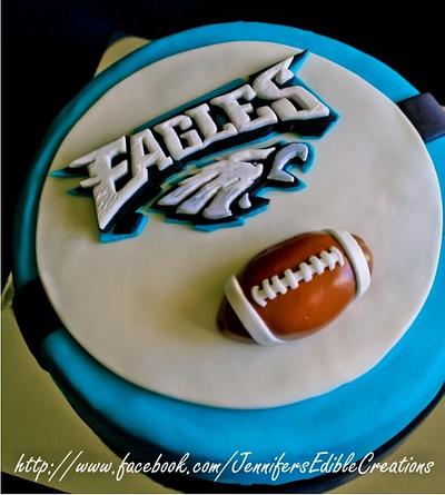 PA Eagles Football Cake - Cake by Jennifer's Edible Creations