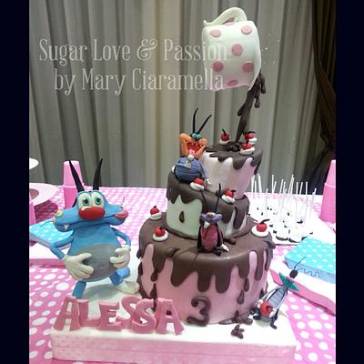 Oggy and The Cockroaches - Cake by Mary Ciaramella (Sugar Love & Passion)