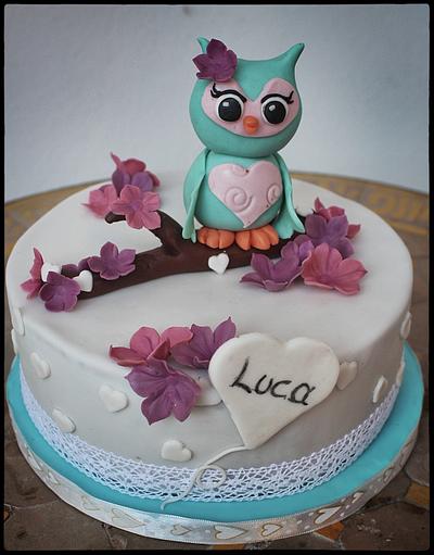 Owl birthday  cake - Cake by Lamputigu