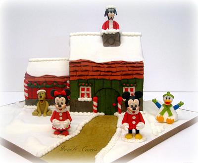 Mickey and Minnie's Christmas Grotto - Cake by DeVoliCakes