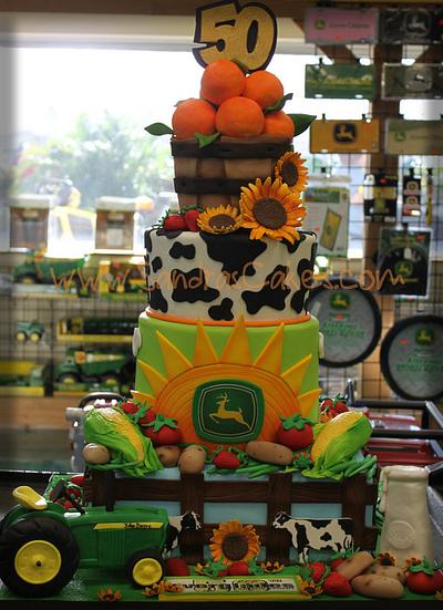 John Deere Themed Anniversary Cake - Cake by Sandrascakes