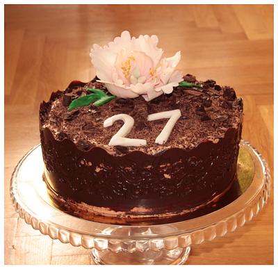 gluten free chocolatte with peony - Cake by Jiřina Matějková