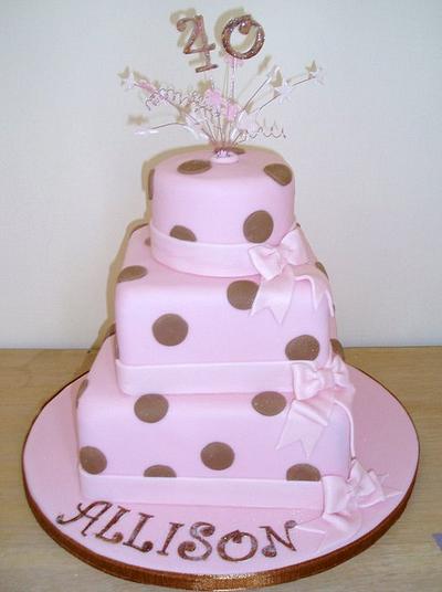 Pink Spotty Cake - Cake by BakesALot