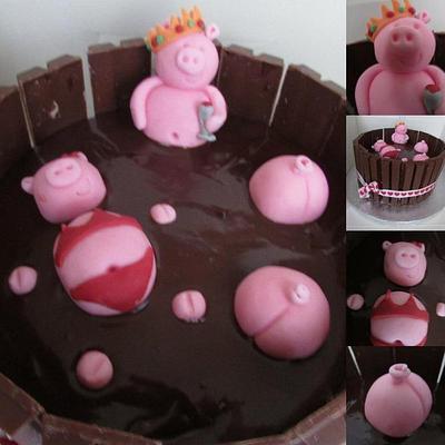 Birthday pigs in mud - Cake by Hellocupcake