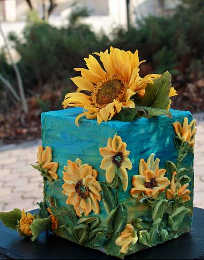 Sunflowers after rain  - Cake by  Alena Ujshag