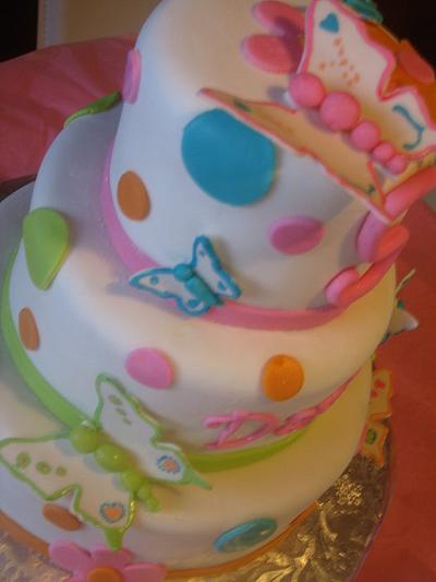 Hand Paind Butterflies - Cake by AshleysCakeDesigns