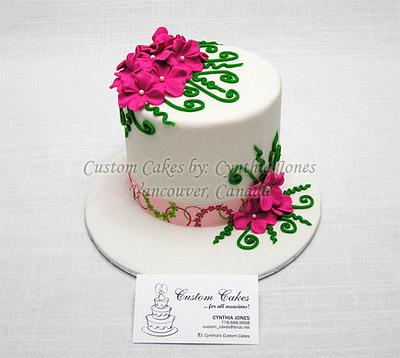 Pink flowers - Cake by Cynthia Jones