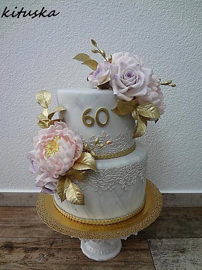 Birthday cake with peony - Cake by Katarína Mravcová