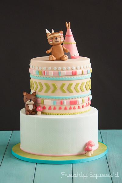 Brooks Woodland Animal Baby Shower Cake  - Cake by Letterpress Bakery