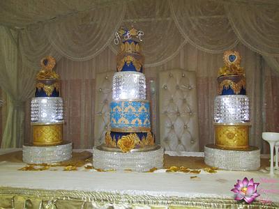 Royal Blue Gold wedding cake - Cake by Mary Yogeswaran