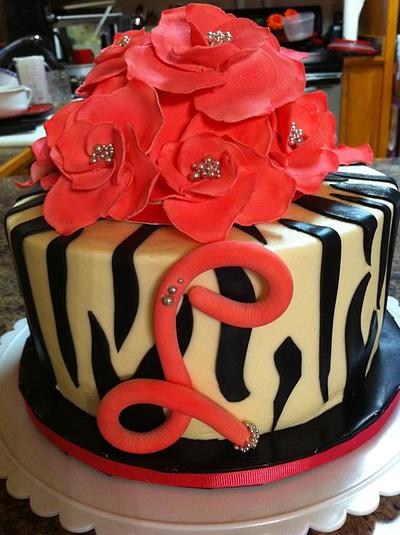 pink and zebra - Cake by Rebecca Litterell