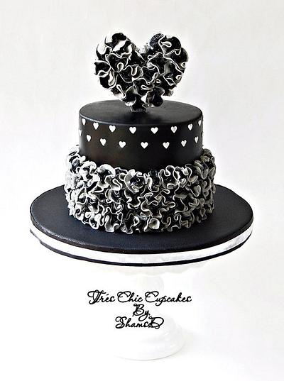 Ruffle and Heart Cake - Cake by Shamima Desai