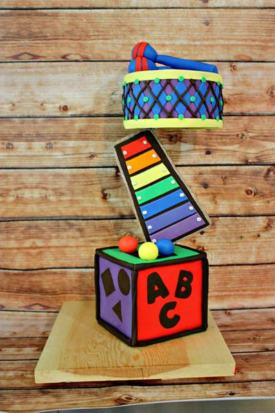 Balancing Toys project cake - Cake by Lily White's Party Cakes
