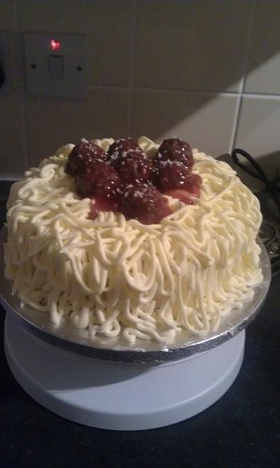 My spaghetti and meatball cake! - Cake by Kirsty