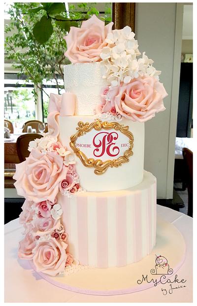 Soft pastel pink wedding cake - Cake by Hopechan
