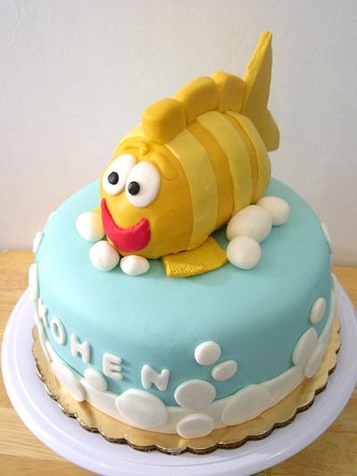 Children's Cake with Fish Topper - Cake by cakediva3
