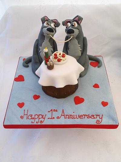 Tramp and the Tramp Anniversary cake <3 - Cake by Cakes By Heather Jane