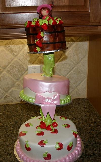 Strawberry Shortcake Topsy Turvy - Cake by Alissa Newlin