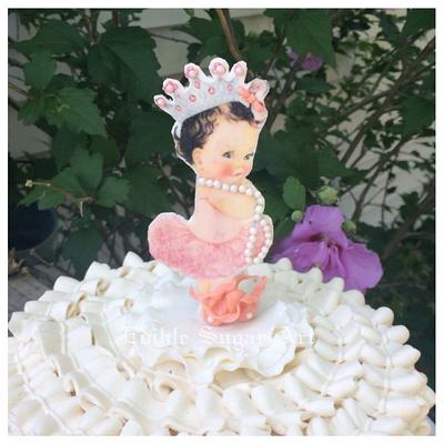 Baby shower vintage cake topper - Cake by Edible Sugar Art