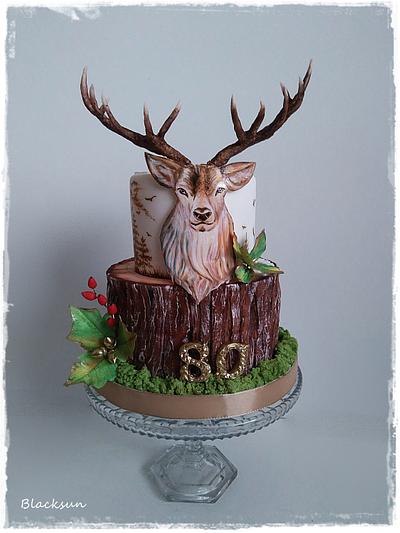 Hand painted deer - Cake by Zuzana Kmecova