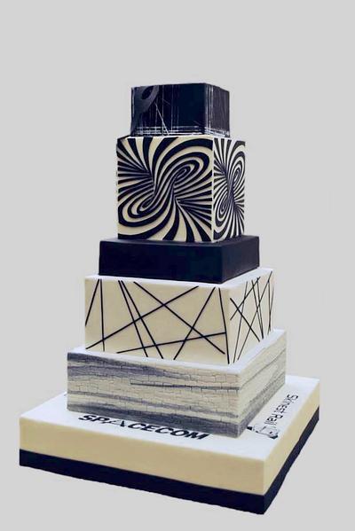 Black and white illusion cake! You will get dizzy! :) - Cake by Olga Danilova