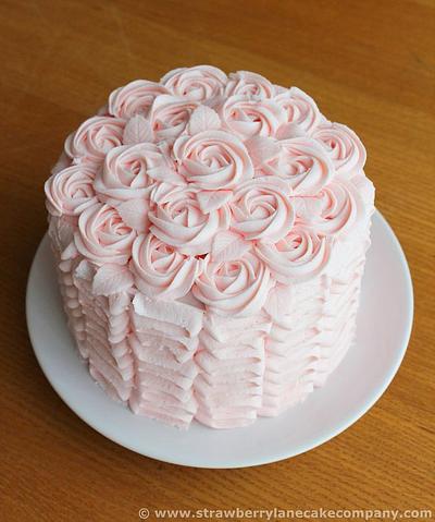 Buttercream Ruffles and Roses Cake for Easter Sunday Lunch - Cake by Strawberry Lane Cake Company