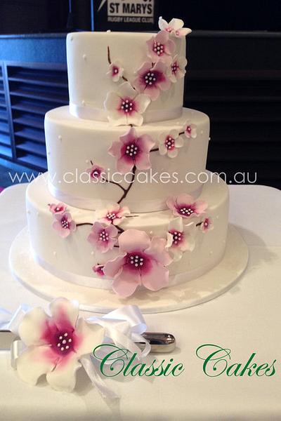 Cherry Blossom Wedding Cake - Cake by Melanie Jacobs