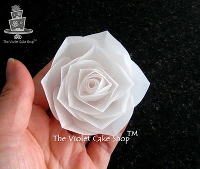 Stylized Wafer Paper Rose - Cake by Violet - The Violet Cake Shop™