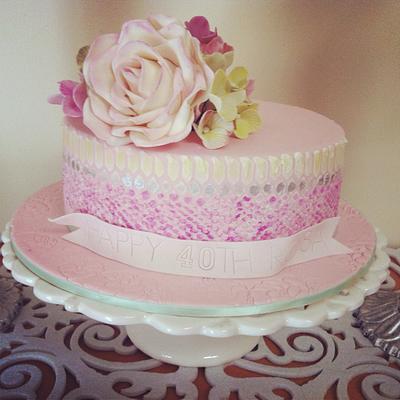 Vintage rose birthday cake - Cake by Cake Est.