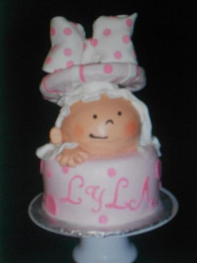 Baby in a Gift Box - Cake by Maria Cazarez Cakes and Sugar Art
