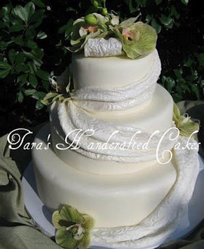 orchid wedding cake - Cake by Taras Handcrafted Cakes